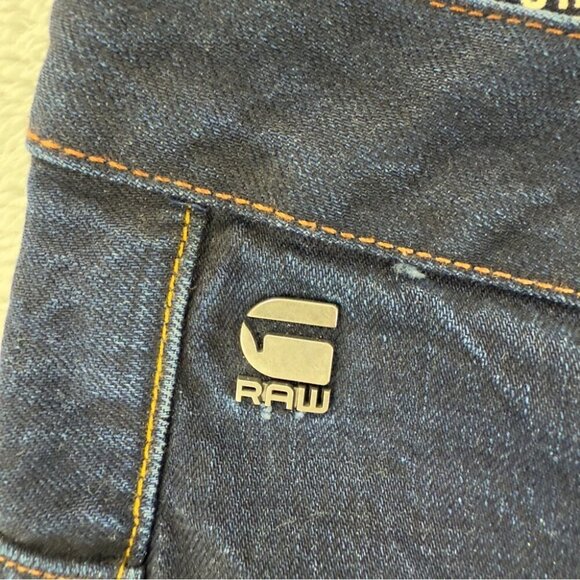 Vintage G-Star Men's Sz 40x31 Staq 3D Tapered Dark Indigo Denim Jeans Button Fly - Picture 9 of 13